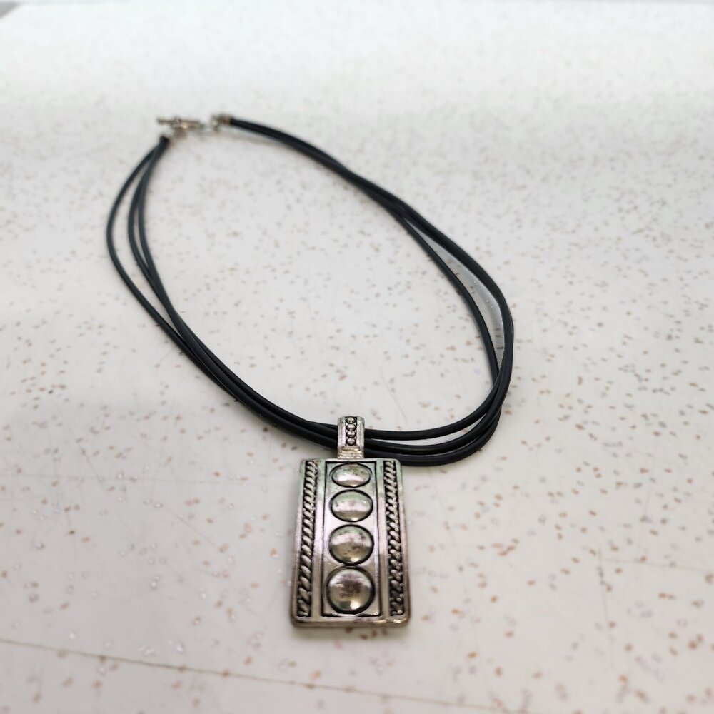 BFD-Silver Toned Rectangle Necklace
